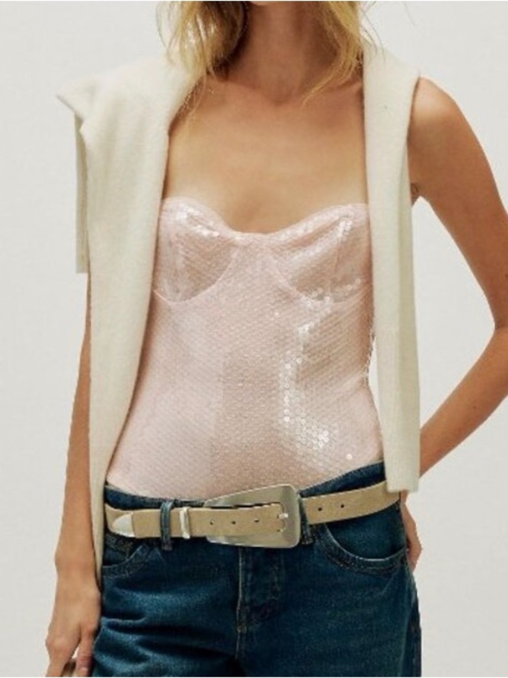 Free People Bali Good Graces Bodysuit in Soft Pink, new with tags, size XS. - Picture 3 of 8